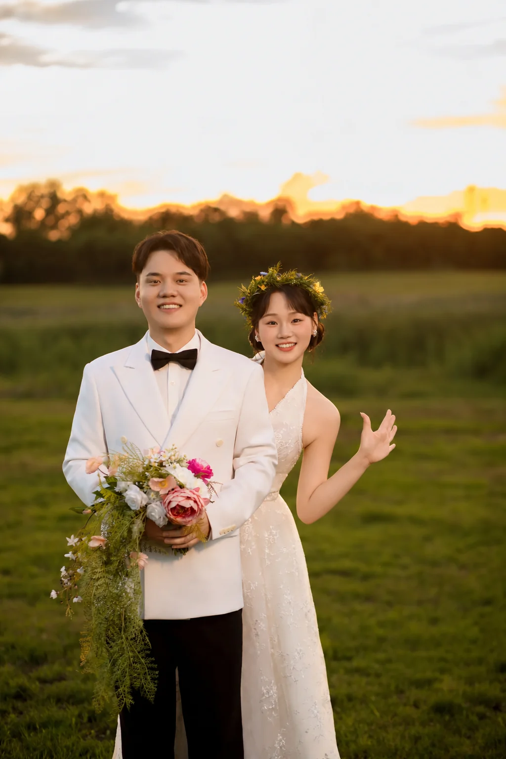 夕阳下的新人